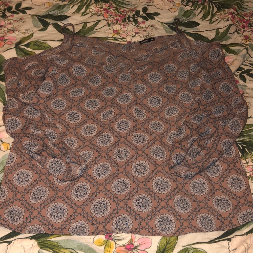 Women’s Mauve Patterned Cold-Shoulder Blouse